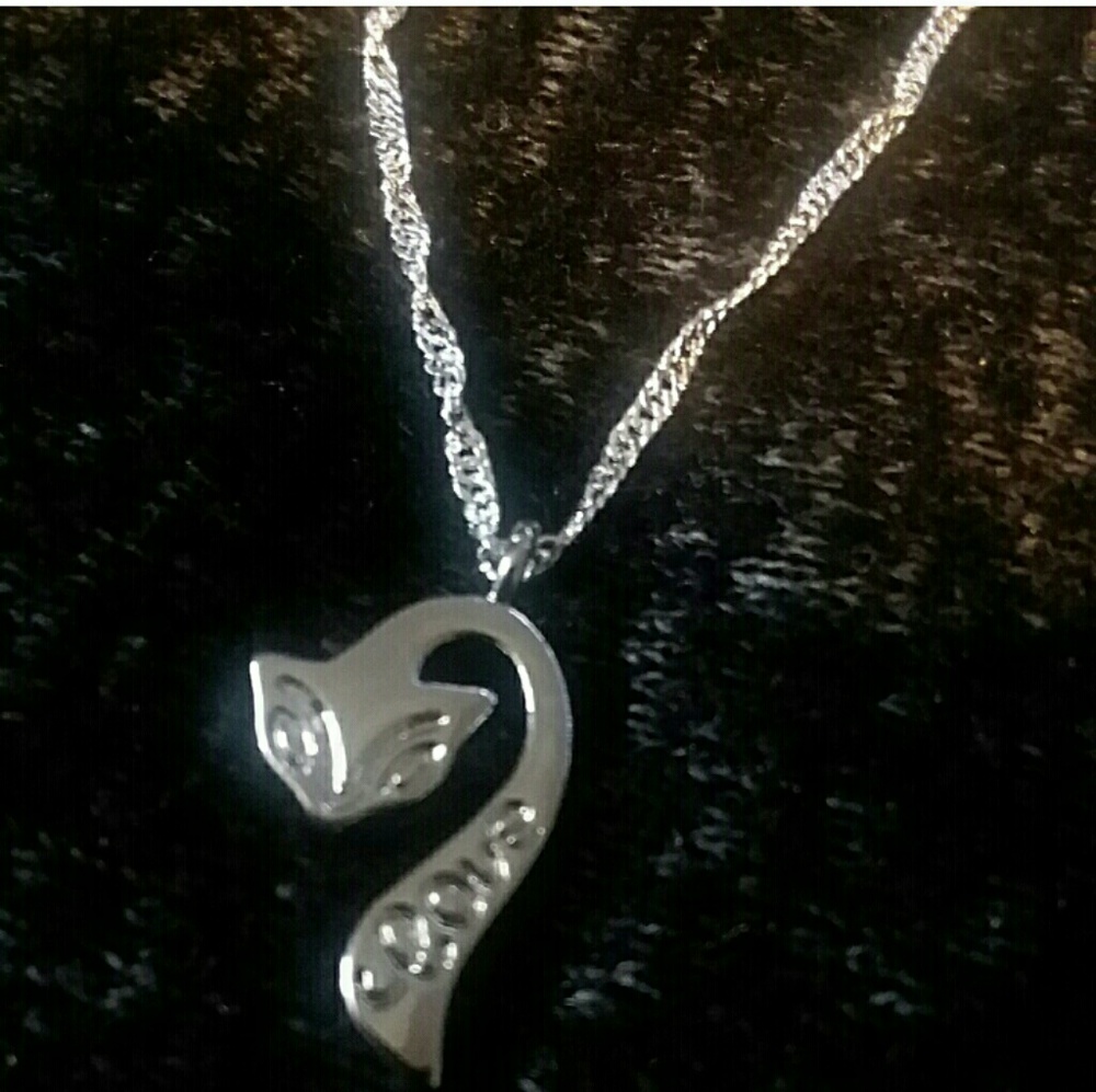 925 Boho Fox necklace-White gold plated St…